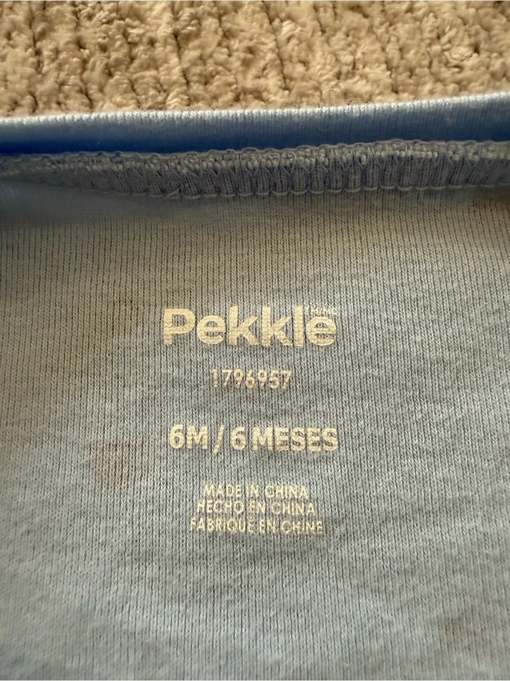Pekkle Baby Footed Sleeper 6M‎ Popsicle Print Blue Organic Cotton Zip